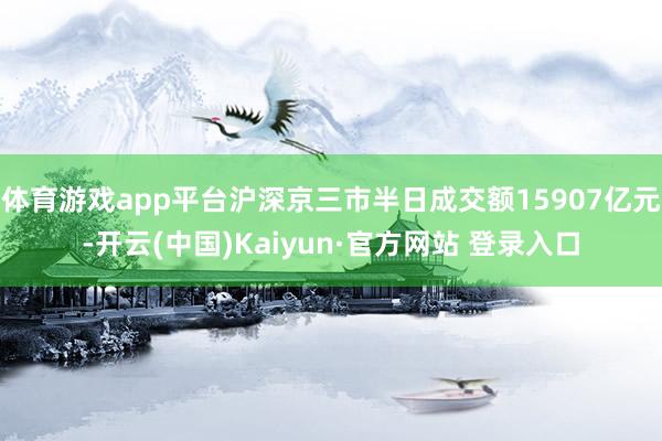 体育游戏app平台沪深京三市半日成交额15907亿元-开云(中国)Kaiyun·官方网站 登录入口
