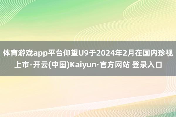 体育游戏app平台仰望U9于2024年2月在国内珍视上市-开