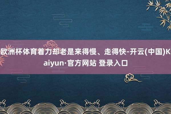 欧洲杯体育着力却老是来得慢、走得快-开云(中国)Kaiyun·官方网站 登录入口