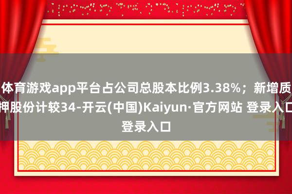 体育游戏app平台占公司总股本比例3.38%；新增质押股份计